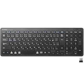 【中古】【未使用】エレコム ワイヤレスキーボード コンパクト テンキー付 パンタグラフ式 薄型 ブラック TK-FDP099TBK/EC