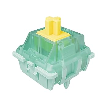 【中古】【未当て嵌める】Kutethy X Gateron JADEシリーズゴールドシルクプロキーボードスイッチ、MX機械的鍵盤用最新直線的5いの一番55gf RGB LED工業プラント前木目細か済みキ