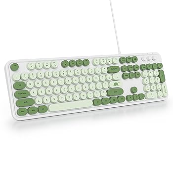【中古】SbocKeeb レトロパンクキーボード フルサイズ タイプライター グリーンキーボード フローティングキーデザイン 有線USB 折りたたみ式スタンド付