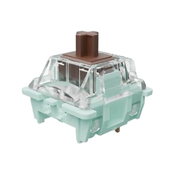 【中古】Zhouwang Kutethy X Gateron JADE シリーズ 3.0 ブラウン キーボードスイッチ、タクタイル 3ピン 55gf 20mm デュアルステージ スプリング プレ潤