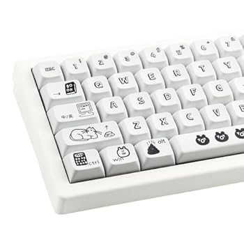 【中古】Sunzit PBT キーキャップ 130キー ブラック カートゥーン キーキャップ 昇華型 かわいいキーキャップ XDA プロファイル カスタムキーキャップ Ch