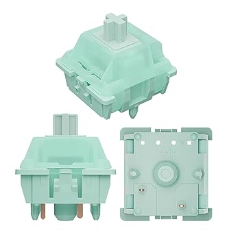【中古】【未使用】Gateron Jadeシリーズ Mintキーボードスイッチ メカニカルゲーミングキーボード用 リニアプリルーブ 5ピンスイッチ (Mint RGB 90個)