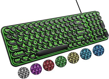 【中古】QUASIO 大型プリントバックライトキーボード 静音 有線 USB ともし火付き添い人電子計算機鍵盤 7色うしろ側ともし火付き添い人 特大刷り上げる文字記号 印字機 キーボード-マウス・キーボード・入力機器-パソコン・周辺機器