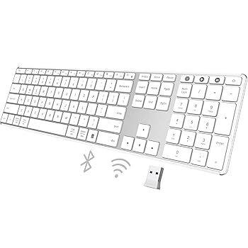 【中古】AUSDOM フルサイズ Bluetooth キーボード 2.4G ワイヤレス 静音 スリムキーボード マルチデバイス ロープロファイル 静音 フラットキーボード テ