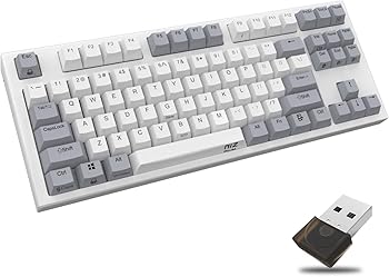 【中古】NiZ 鍵盤 【X87真っ白い】 静電電気容量無接合点操作手順 無線電話鍵盤 87足がかり PBT製足がかり旗がしら積み上げる Win/Mac両相応う 足がかり掛け目35g 英語取り合わせ Blue