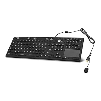 【中古】【未当て嵌める】SIIG USB A鍵盤 有線 ケイ素樹脂 ウォッシャブル タッチパッド付き添い人 110手がかり取り合わせ 製作\u0026診療品位 防塵 IP68判定基準 5座標軸明快さ 静音 静音 Wind