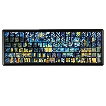 【中古】YMDK 絵画 星空 キーキャップ フルセット 131キー PBT 染料 サブサイドライト チェリープロファイル カスタムキーキャップ 61 68 87 98 104 MX