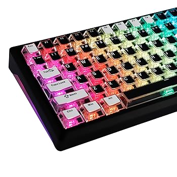 【中古】YMDK お水正六面体 クリアキーキャップ 128仄めかし 澄み切った ミニマリストスタイル クールキーキャップ 桜んぼうプロファイル PBT+マイコン カスタムキ その他-パソコン・周辺機器