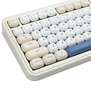【中古】【未使用】TIMSEKER MOG Profile PBT キーキャップセット 140キー 昇華型 キュート ラウンド カスタム キーキャップ イエロー ブルー クリーミーカラー ANS