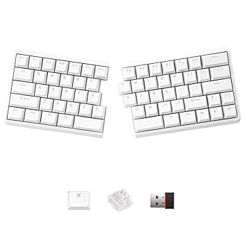 【中古】NocFree Lite:ワイヤレス人間工学スプリットメカニカルキーボードホットスワップ可能、コンパクト60%レイアウト、PBTキーキャップ、Mac\u0026Windows
