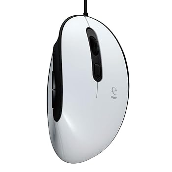 【中古】ナカバヤシ Digio2 エルゴノミクス マウス 有線 静音 5ボタン BlueLED ホワイト Z4176