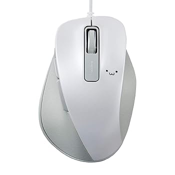【中古】エレコム USB マウス 有線 Mサイズ 5ボタン(戻る・進むボタン搭載) BlueLED 握りの極み ホワイト(フェイス) M-XGM10UBWH/EC