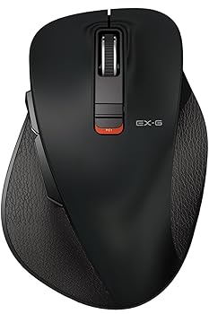 【中古】エレコム ワイヤレスマウス Bluetooth EX-G 握りの極み 静音設計 5ボタン Lサイズ ブラック M-XGL15BBSBK