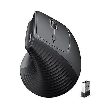 【中古】UGREEN 2.4G マウス ワイヤレス 縦型 人間工学マウス 6 ボタン マウスアームを防止 1000/1600/2000/4000 DPI Windows/Mac OS などに対応 ブラッ