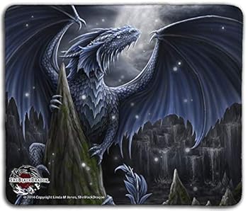 【中古】【未使用】Blue Moon Dragon PCゲームマウスパッド 13x11インチ