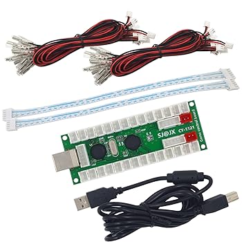 【中古】【未使用】SJ@JX 2プレーヤーアーケードUSBエンコーダボードゼロ遅延ゲームコントローラdiyキットボタンジョイスティックケーブル用コンピュータMAMEラズベ