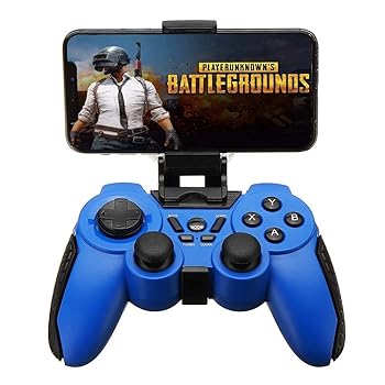 【中古】ゲームパッド フラットテレビとAndroid携帯有線のBluetoothの電話クリップで振動ターボゲームパッド (Color : Blue, Size : 19x14x8cm)