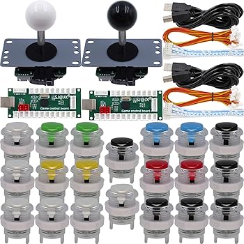 【中古】SJ@JX アーケードゲーム 2プレイヤーコントローラー DIYキット マイクロスイッチボタン 4&8ウェイ ジョイスティック ゼロディレイ USBエンコーダ