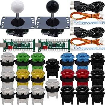 【中古】SJ@JX アーケードゲーム 2プレイヤーコントローラー DIYキット マイクロスイッチボタン 4&8ウェイ ジョイスティック ゼロディレイ USBエンコーダ
