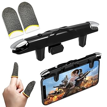 【中古】PUBG E-Sport モバイルゲーム用モバイルゲームコントローラー 統合ストレッチボタン フィンガースリーブ2個付き