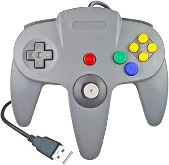 【中古】【未使用】有線USB N64スタイルコントローラー Windows PC MAC Linux Raspberry Pi 3用 グレー