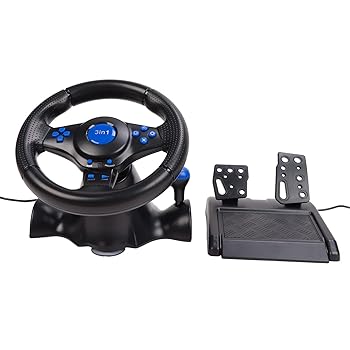 【中古】レーシングホイール、レーシングホイール 振りまわす役立つこと積み上げる 用の1パソコンゲーミングレーシングホイール2軸の振りまわす3を受け支える(黒)