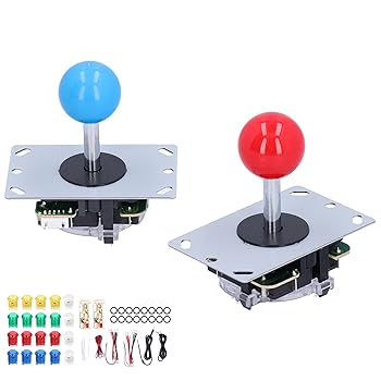【中古】KOSDFOGE 2 プレーヤー アーケード ゲーム DIY キット ジョイスティック セット LED アーケード ボタン コンピュータ ゲーム 5V