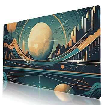 【中古】【未使用】丈夫なプルートデザインマウスパッド 35.5 x 16インチ 滑り止めベース 防水 長時間のゲームに快適画像