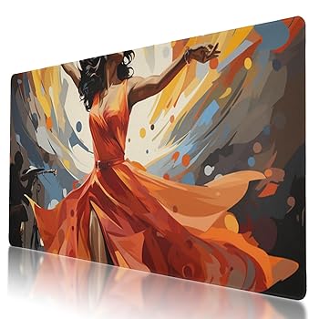 【中古】【未使用】丈夫なポップアートスタイルデザインマウスパッド 35.5 x 16インチ 滑り止めベース 防水 長時間のゲームに快適