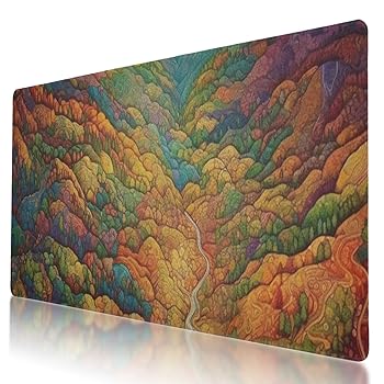 【中古】丈夫なネオ印象派スタイルデザインマウスパッド 35.5 x 16インチ 滑り止めベース 防水 長時間のゲームに快適