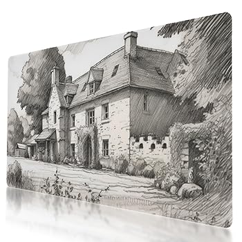 【中古】丈夫なフレンチファームハウスデザインマウスパッド 35.5 x 16インチ 滑り止めベース 防水 長時間のゲームに快適