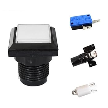 【中古】【未使用】2023 アーケード スクエア プッシュボタン イルミネーション 12V LEDライト 内蔵マイクロスイッチ 33 * 33MM ゲームデバイスパーツ アクセサリー