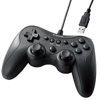【中古】【未使用】エレコム ゲームパッド 有線 Xinput PS系配置 連射 スティックモード切替 軽量 ブラック JC-GP20SBK