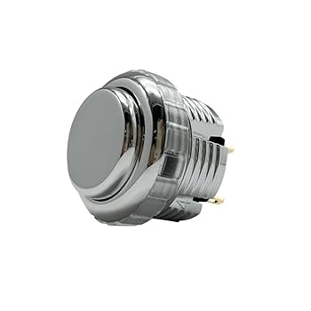 【中古】Jirrtco(クァンバ) アケコン 静音ボタン 4個セット 30mm 螺旋めっきアケコン ボタン (銀)