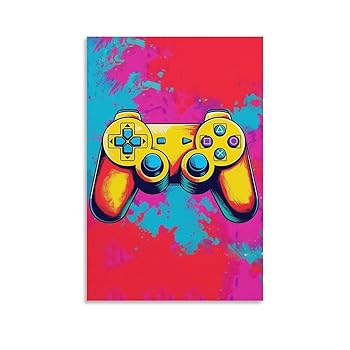 【中古】FireDeer ゲームウォールアート ゲームパッド グラフィティゲームコントローラー ネオンサイン ポスター ヘッドフォン POPペインティングピクチ