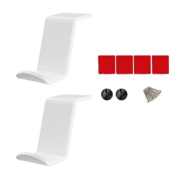 【中古】WOSIIKSLL 2X ゲーミング アクセサリ ケーブル クリップ付き コントローラー ホルダー ヘッドフォン ラック, 白