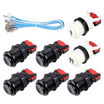【中古】【未使用】7X アーケードボタン 30mm ハップタイプ スタンダード プッシュボタンスイッチ アーケードジョイスティック アーケード1up ゲームコンソール用 (