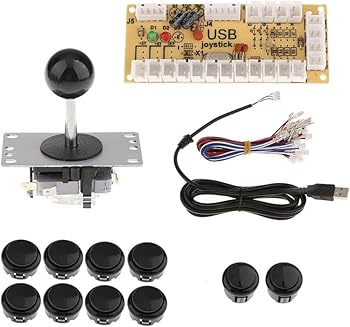 【中古】KJOET コントローラ DIYキット アーケードゲーム用 ゼロ遅延 エンコーダボード 交換部品, ブラック