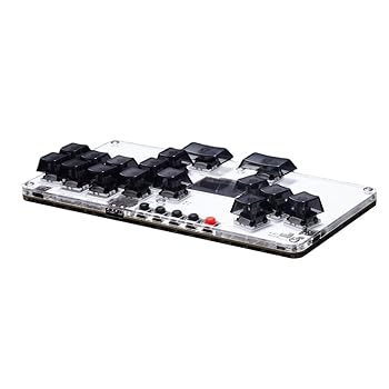 【中古】16Keys ゲームキーパッドすべてのボタンレバーレスコントローラアーケードスティック PC 用ライトディスプレイ付き