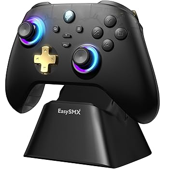 【中古】【未使用】EasySMX D05 PC コントローラー、充電ドック、RGBバックライト、ワイヤレスコントローラー、Switch ジョイコン、PC/Switch/iOS/Android/Steam用