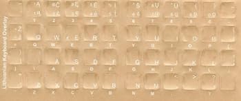 【中古】Lithuanian Keyboard Stickers - Labels - Overlays with White Characters for Black Computer Keyboard (Lexanﾃつｮ Polycarbonate Material, 3