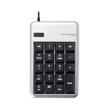 【中古】【未使用】エレコム テンキー 有線 メンブレン Mサイズ USBポート付 1000万回高耐久 シルバー TK-TCM012SV