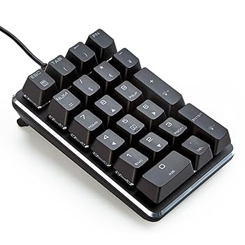 【中古】【未使用】テンキーボード メカニカル式テンキーパッド 21キーテンキーパッド 5000万回高耐久 USB接続 ブラック Windows Mac 対応 (青軸)