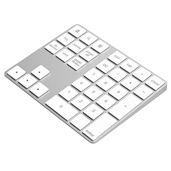 【中古】【未使用】Cateck アルミニウム製 Bluetoothワイヤレス 34キーのスマート テンキー/数字キーッパッド、MacsとPCs向けのデザイン 1000万回高耐久 (充電式)