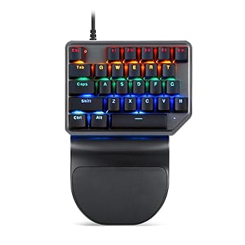 【中古】有線片手メカニカルゲームキーボード Windows マイコン RGB 調光ともし火 携帯型 ミニゲームキーパッド 27仄めかし 21x15糎 その他-パソコン・周辺機器