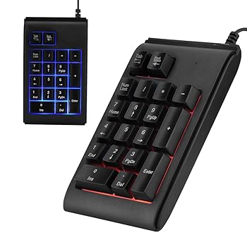 【中古】3色LEDバックライト USB有線ミニ19キー番号パッド バックライト付きキーパッドナンパド ノートパソコン/デスクトップ/コンピューター/PC用機械的
