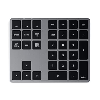 【中古】Satechi スリム 拡張 Bluetooth テンキー ワイヤレス 充電式 34キー, Mac テンキー ナンバーパッド (スペースグレイ) (iMac, MacBook, iPad など