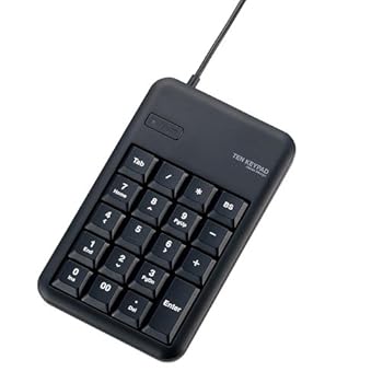【中古】(6個まとめ売り) エレコム 2ポートUSB2.0ハブ付きコンパクトUSBテンキーパッド TK-TCM014BK