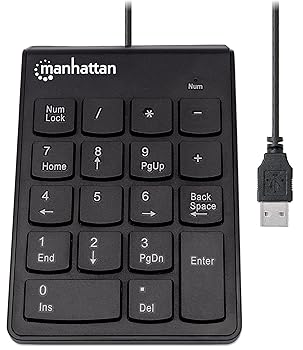 【中古】【未使用】Manhattan USBテンキーパッド ? 18フルサイズキー&超薄型軽量人間工学番号パッドデザイン ? ノートパソコン、デスクトップ、コンピュータ、PC