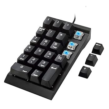 【中古】KcBlue メカニカルUSB有線テンキーパッド (青スイッチ) 22キーテンパッド付き ノートパソコン デスクトップ コンピューター PC用